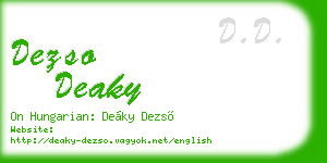 dezso deaky business card