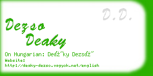 dezso deaky business card